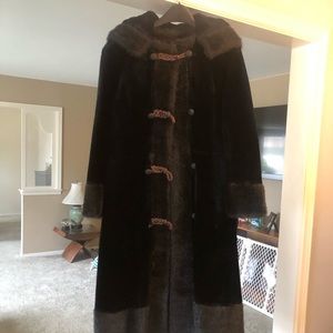 Vintage Faux Hooded Coat